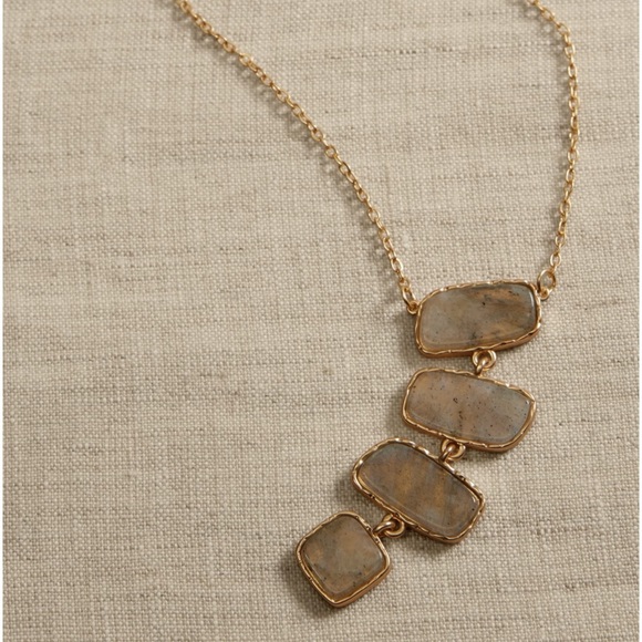 NWT BANANA REPUBLIC LABRADORITE DROP NECKLACE - Picture 3 of 3